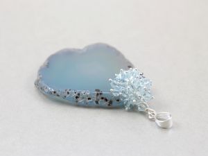 chileart biżuteria agat niebieski Swarovski srebro kwiat